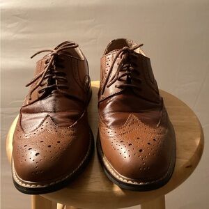 Perry Ellis portfolio Classic Brown Leather Brogue Shoes